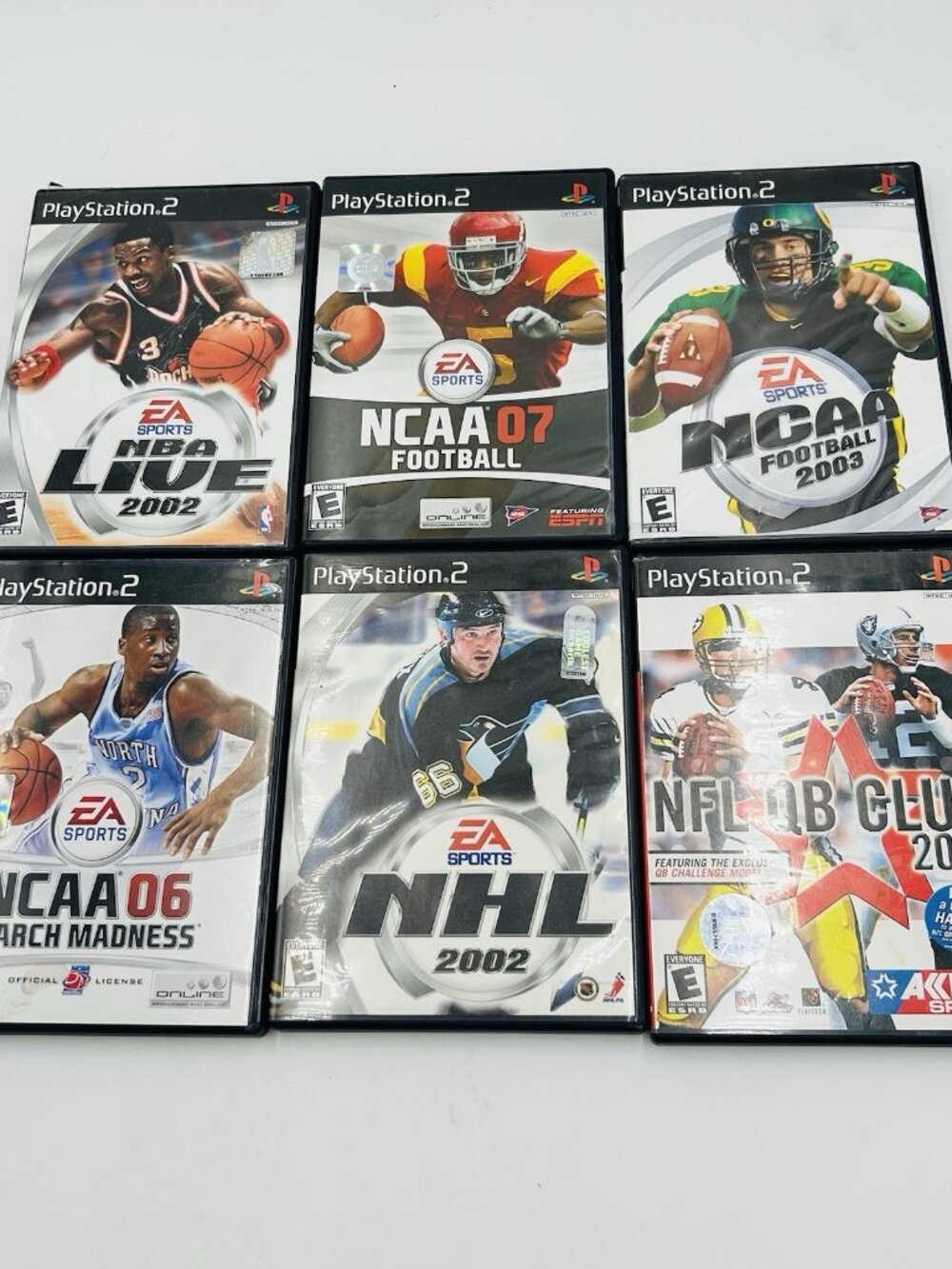 Lot of 6 PlayStation 2 Sports Games NFL NHL NCAA NBA Football Basketball Hockey